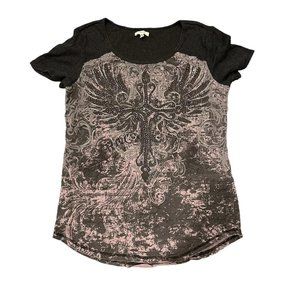 maurices mallgoth top cross with angel wings